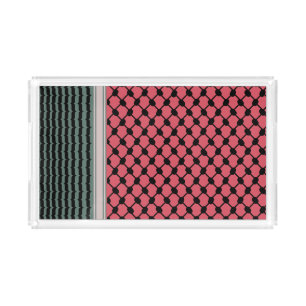 Palestinian watermelon Hatta Keffiyeh Kufiya Folk Acrylic Tray