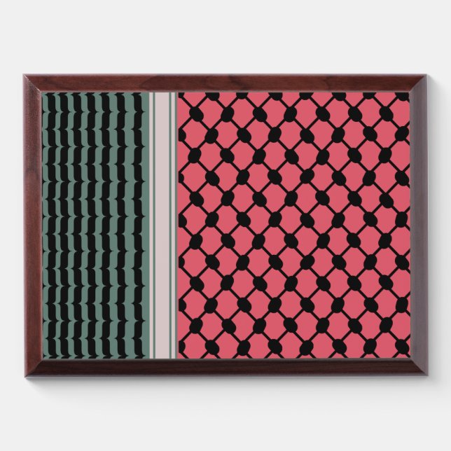 Palestinian watermelon Hatta Keffiyeh Kufiya Folk Award Plaque (Horizontal)