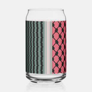 Palestinian watermelon Hatta Keffiyeh Kufiya Folk Can Glass