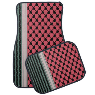 Palestinian watermelon Hatta Keffiyeh Kufiya Folk Car Floor Mat
