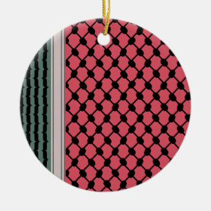 Palestinian watermelon Hatta Keffiyeh Kufiya Folk Ceramic Ornament