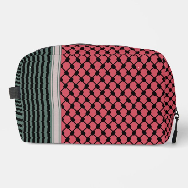 Palestinian watermelon Hatta Keffiyeh Kufiya Folk Dopp Kit (Front)