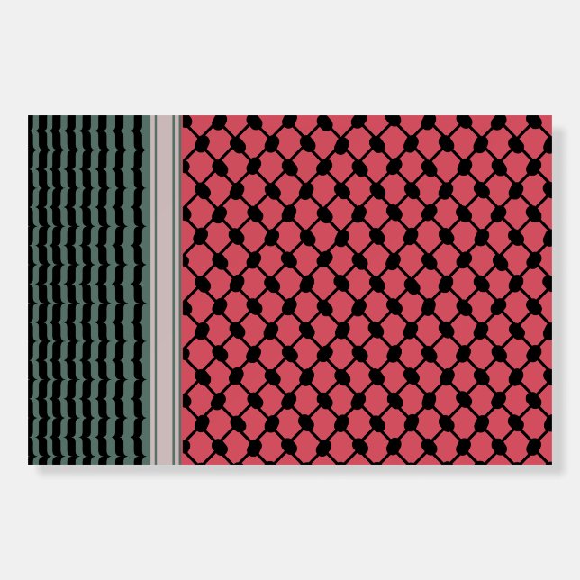 Palestinian watermelon Hatta Keffiyeh Kufiya Folk Foam Board (Front)