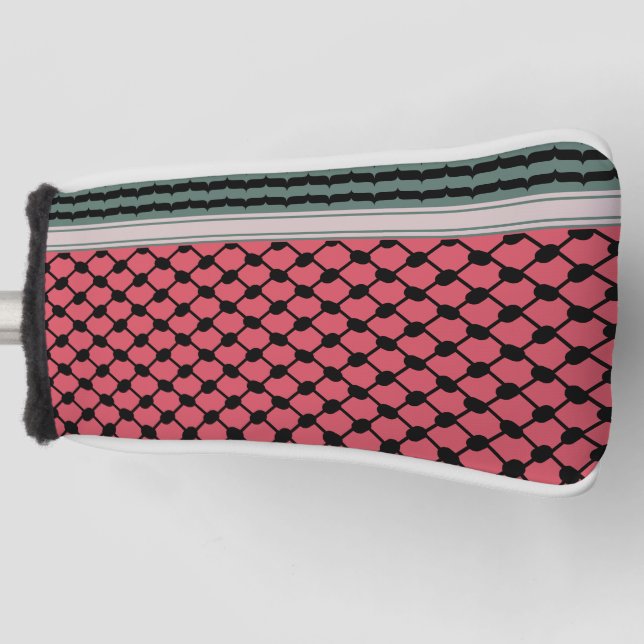 Palestinian watermelon Hatta Keffiyeh Kufiya Folk Golf Head Cover (Front)