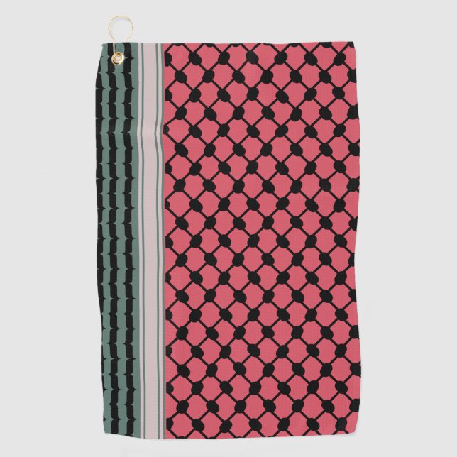Palestinian watermelon Hatta Keffiyeh Kufiya Folk Golf Towel (Front)