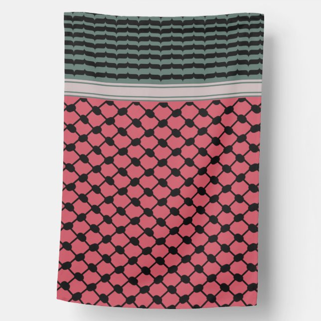 Palestinian watermelon Hatta Keffiyeh Kufiya Folk House Flag (Front)