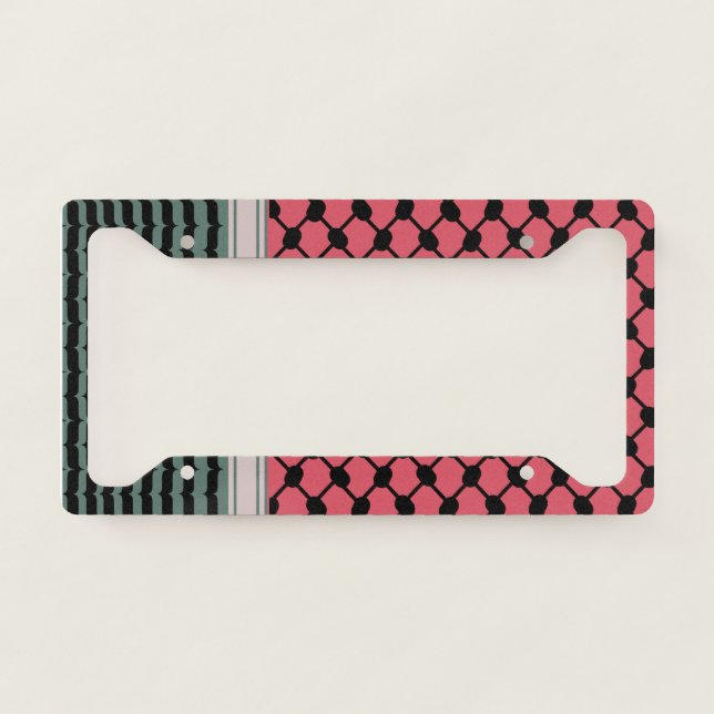 Palestinian watermelon Hatta Keffiyeh Kufiya Folk License Plate Frame (Front)