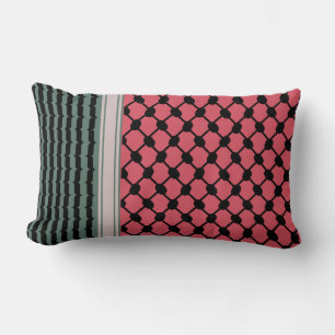 Palestinian watermelon Hatta Keffiyeh Kufiya Folk Lumbar Pillow