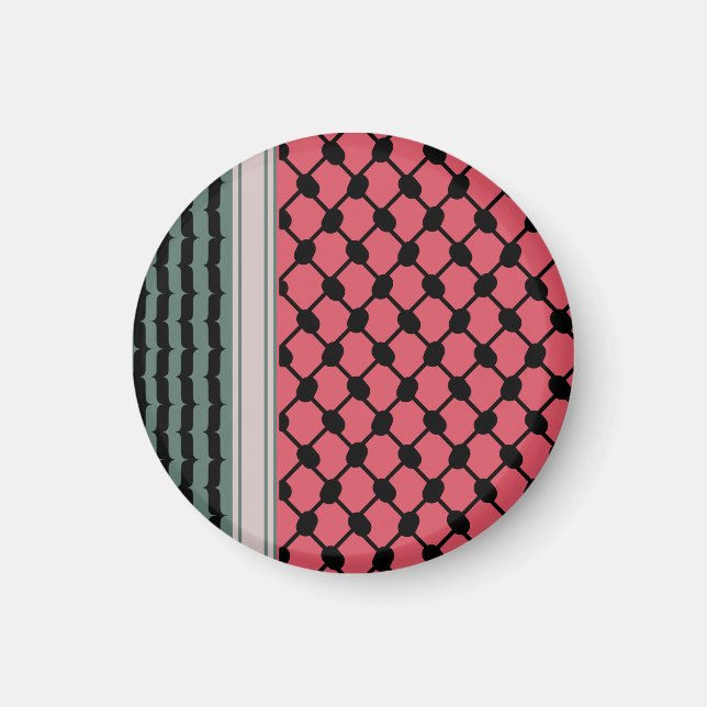 Palestinian watermelon Hatta Keffiyeh Kufiya Folk Magnet (Front)