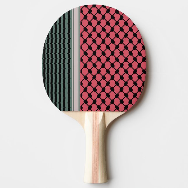 Palestinian watermelon Hatta Keffiyeh Kufiya Folk Ping Pong Paddle (Front)