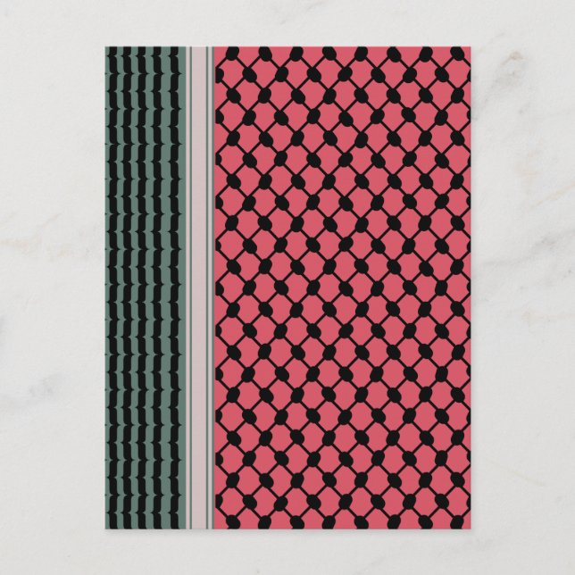 Palestinian watermelon Hatta Keffiyeh Kufiya Folk Postcard (Front)