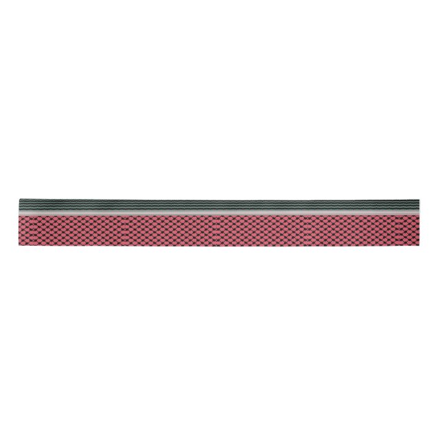 Palestinian watermelon Hatta Keffiyeh Kufiya Folk Satin Ribbon (Front)