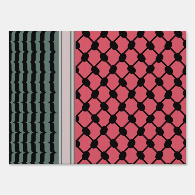 Palestinian watermelon Hatta Keffiyeh Kufiya Folk Sign (Front)