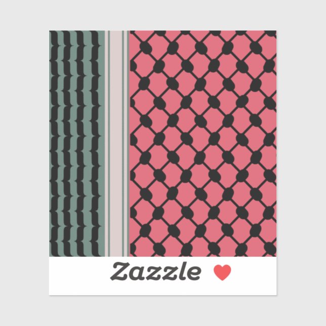 Palestinian watermelon Hatta Keffiyeh Kufiya Folk Sticker (Sheet)