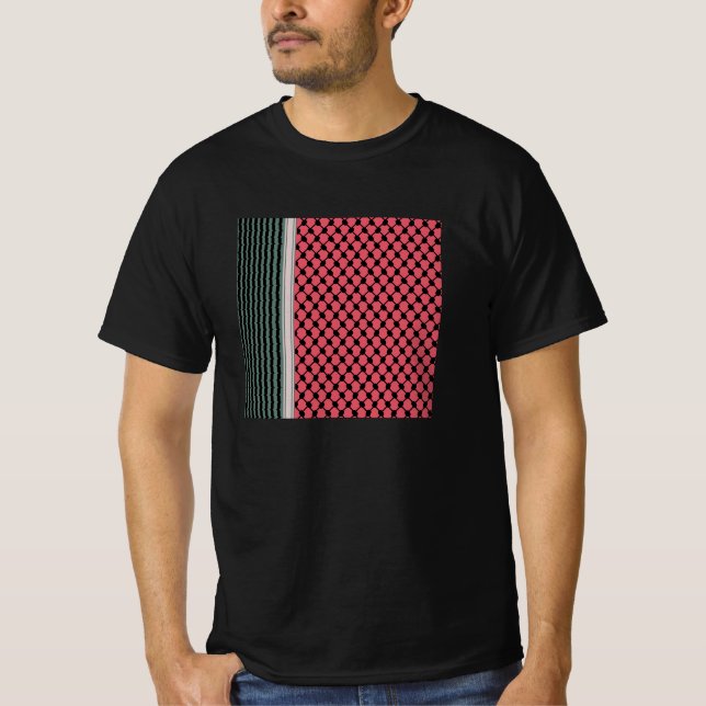 Palestinian watermelon Hatta Keffiyeh Kufiya Folk T-Shirt (Front)