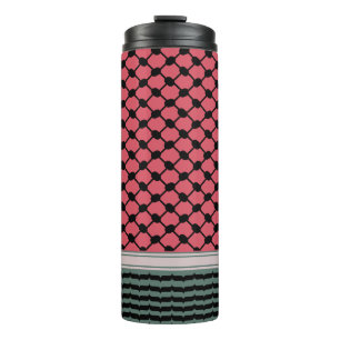Palestinian watermelon Hatta Keffiyeh Kufiya Folk Thermal Tumbler