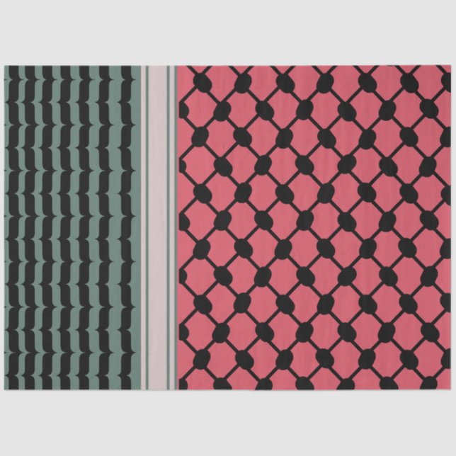 Palestinian watermelon Hatta Keffiyeh Kufiya Folk Tissue Paper (Front)