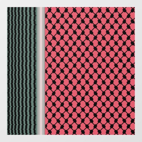 Palestinian watermelon Hatta Keffiyeh Kufiya Folk Window Cling