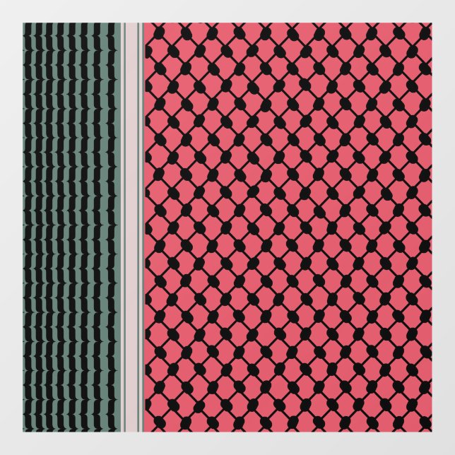 Palestinian watermelon Hatta Keffiyeh Kufiya Folk Window Cling (Sheet)