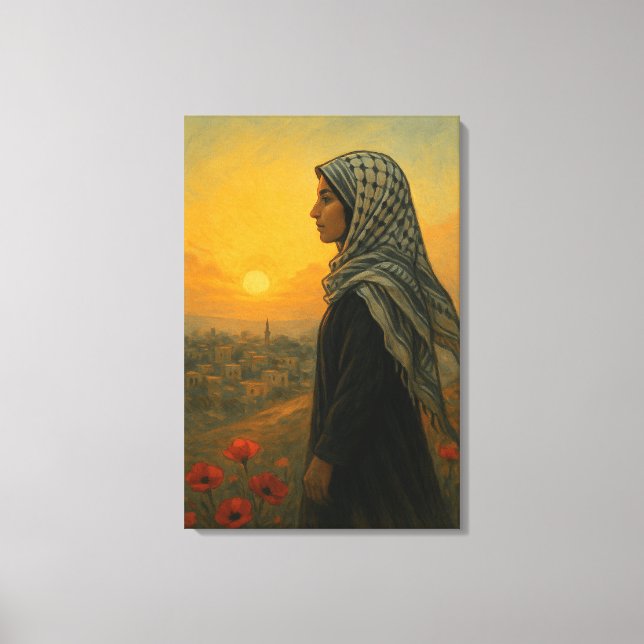 Palestinian Woman of Gaza – Hope and Strength  Canvas Print (Front)