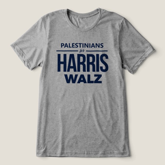 Palestinians for Harris Walz Tri-Blend Shirt (Design Front)