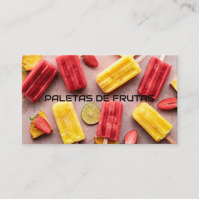Paletas de frutas business card (Front)