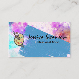 Palette and Brushes Watercolor and Paint Business Card