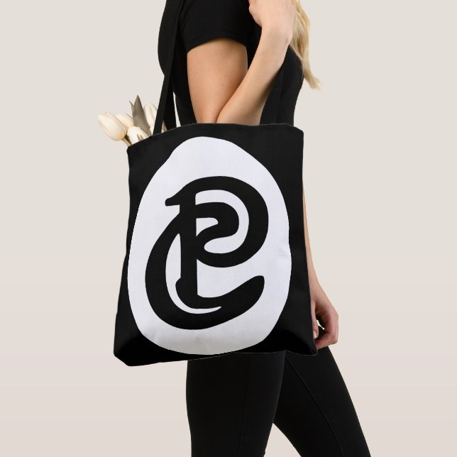 Palette & Chisel Black Logo Tote Bag (Close Up)