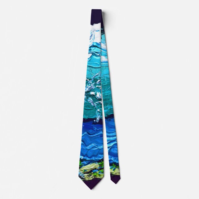 “Palette Knife Shoreline” Neck Tie (Front)