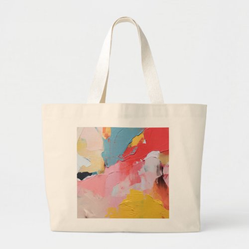 Palette of Imagination Colorful Brushstrokes Large Tote Bag