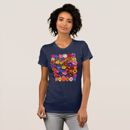 Palette of vibrant spring flowers T_Shirt