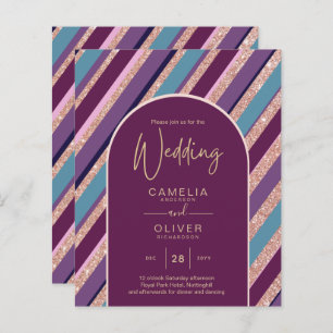 Palette Plum Purple Turquoise Rose Gold Wedding