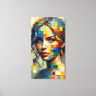 Palette Portrait: Chromatic Gaze Canvas Print