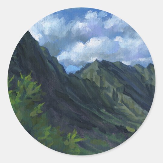 Pali Lookout, O‘ahu Classic Round Sticker