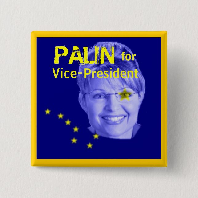Palin for Veep Square Button (Front)