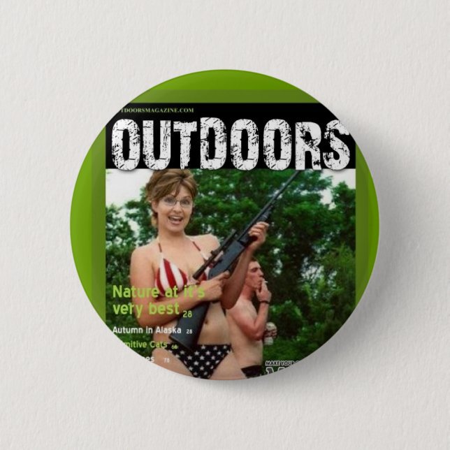 palin outdoors magazine spoof button (Front)