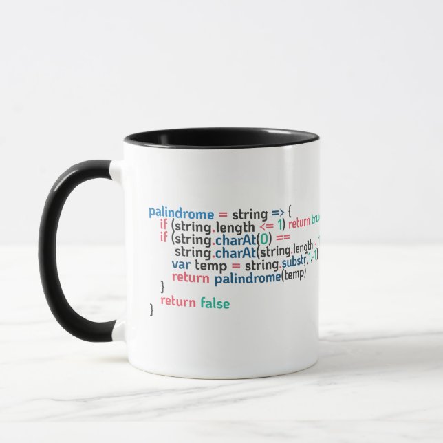 Palindrome Programming Code Snippet Mug (Left)