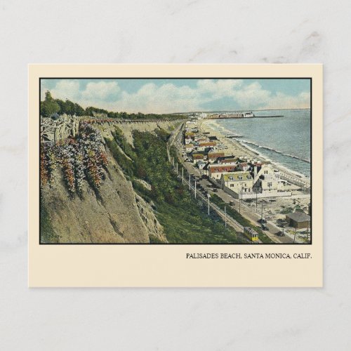 Palisades Beach Santa Monica Calif 1931 Vintage Postcard