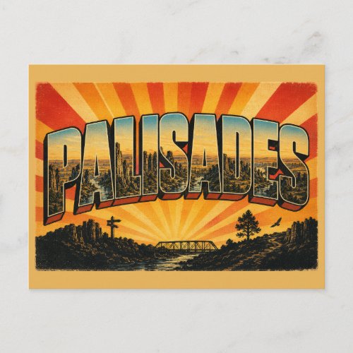 Palisades SD Quartzite Cliffs Creek Art Postcard