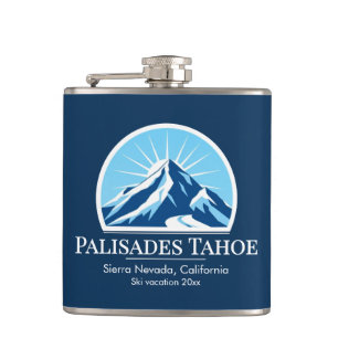 Palisades Tahoe California ski resort souvenir  Flask