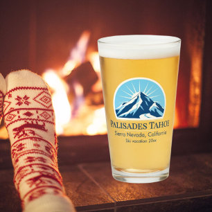 Palisades Tahoe California ski resort souvenir Glass