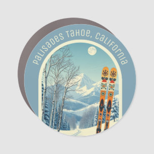 Palisades Tahoe California ski souvenir bumper Car Magnet