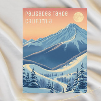 Palisades Tahoe California Ski vacation Postcard