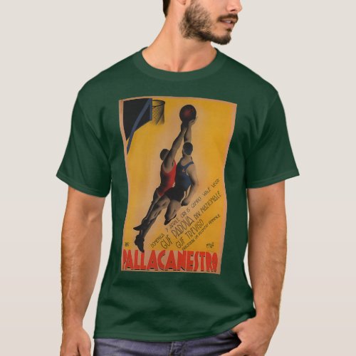 Pallacanestro vintage travel poster T_Shirt