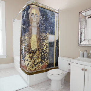 Pallas Athena by George Klimt & Gustav Klimt Shower Curtain