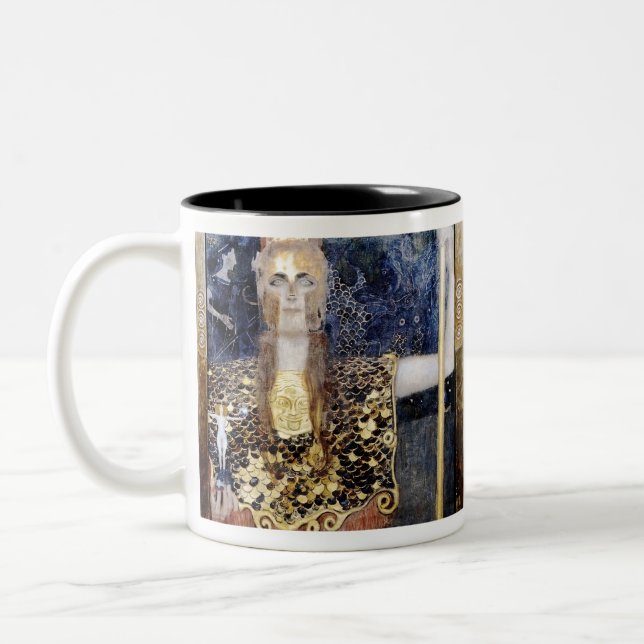 Pallas Athena by Gustav Klimt brother George Two-Tone Coffee Mug (Left)