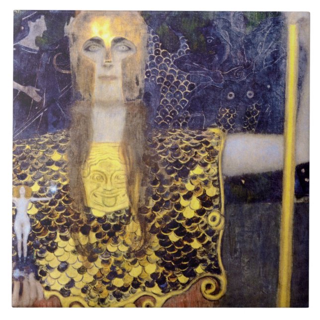 Pallas Athena, Gustav Klimt Ceramic Tile (Front)