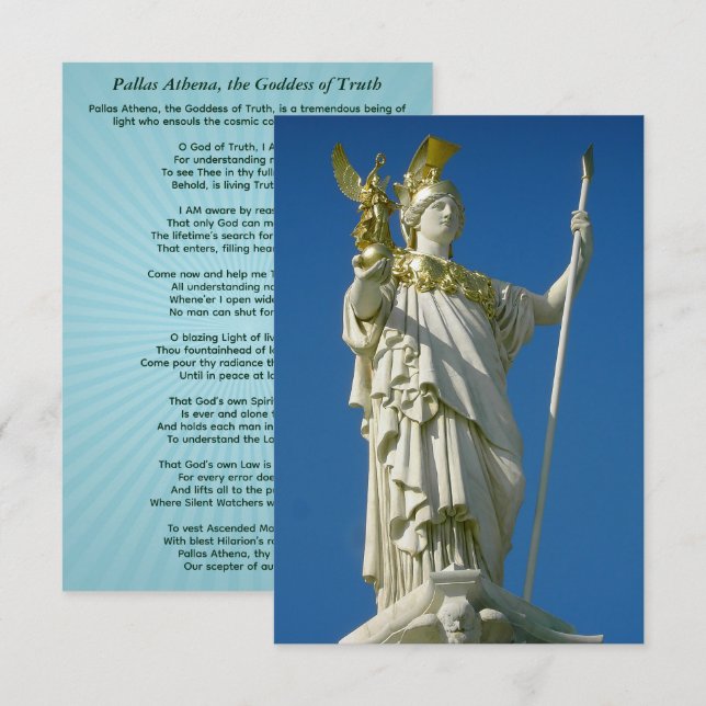 Pallas Athena, the Goddess of Truth Invitation (Front/Back)