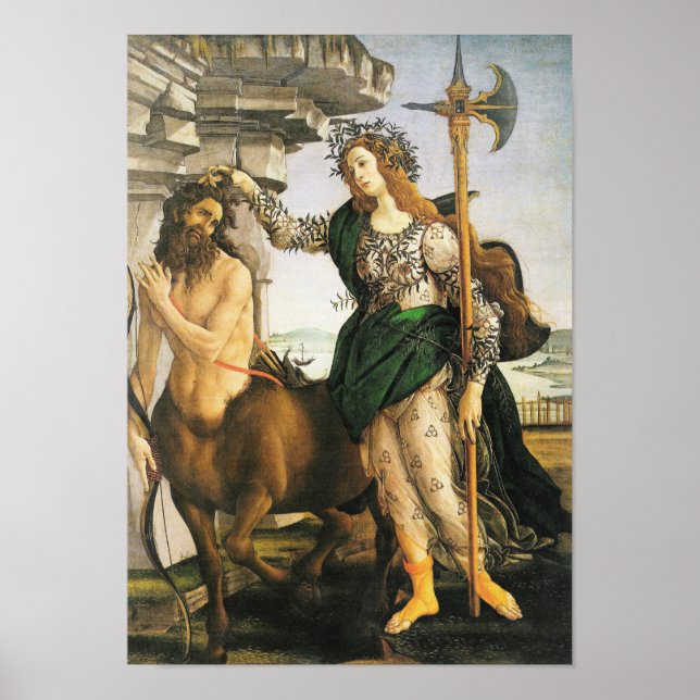 Pallas & Centaur, Botticelli Renaissance Fine Art Poster (Front)