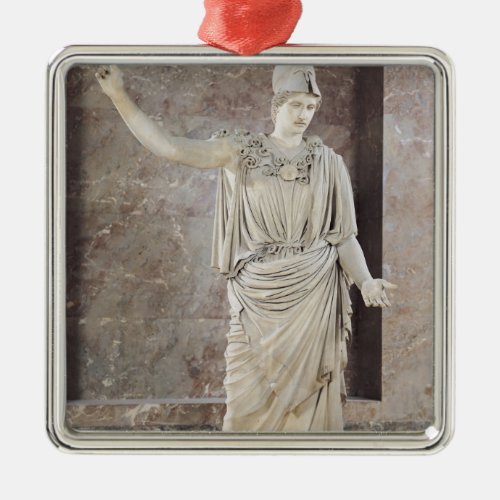 Pallas de Velletri statue of helmeted Athena Metal Ornament